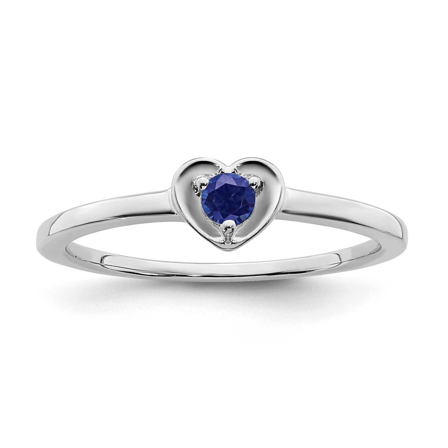 Created Sapphire Heart Ring 10k White Gold RM7397-CSA-1W, MPN: RM7397-CSA-1W, 191101663079