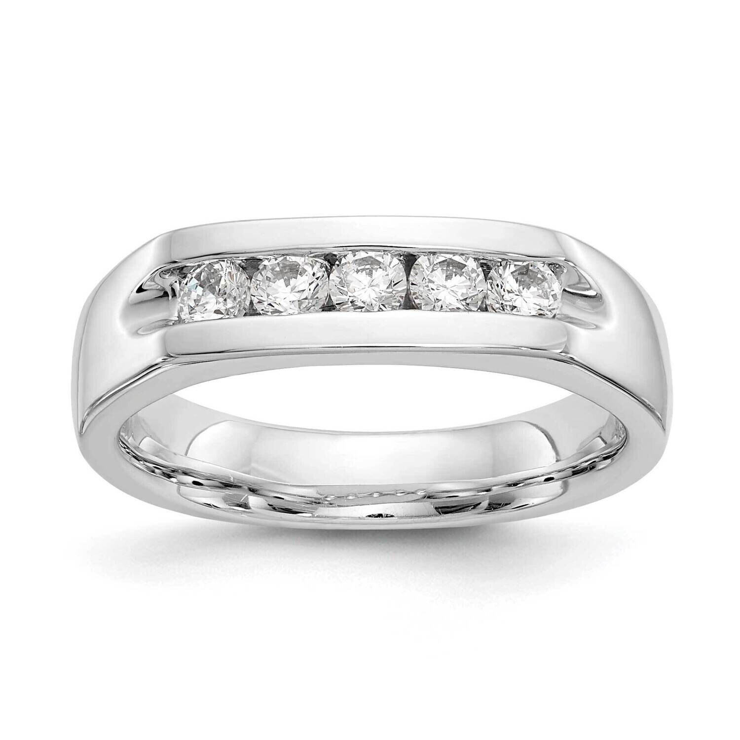 5-Stone Holds 5-2.7mm Round Open Channel Band Ring Mounting 14k White Gold RM3279B-040-WAA, MPN: RM…