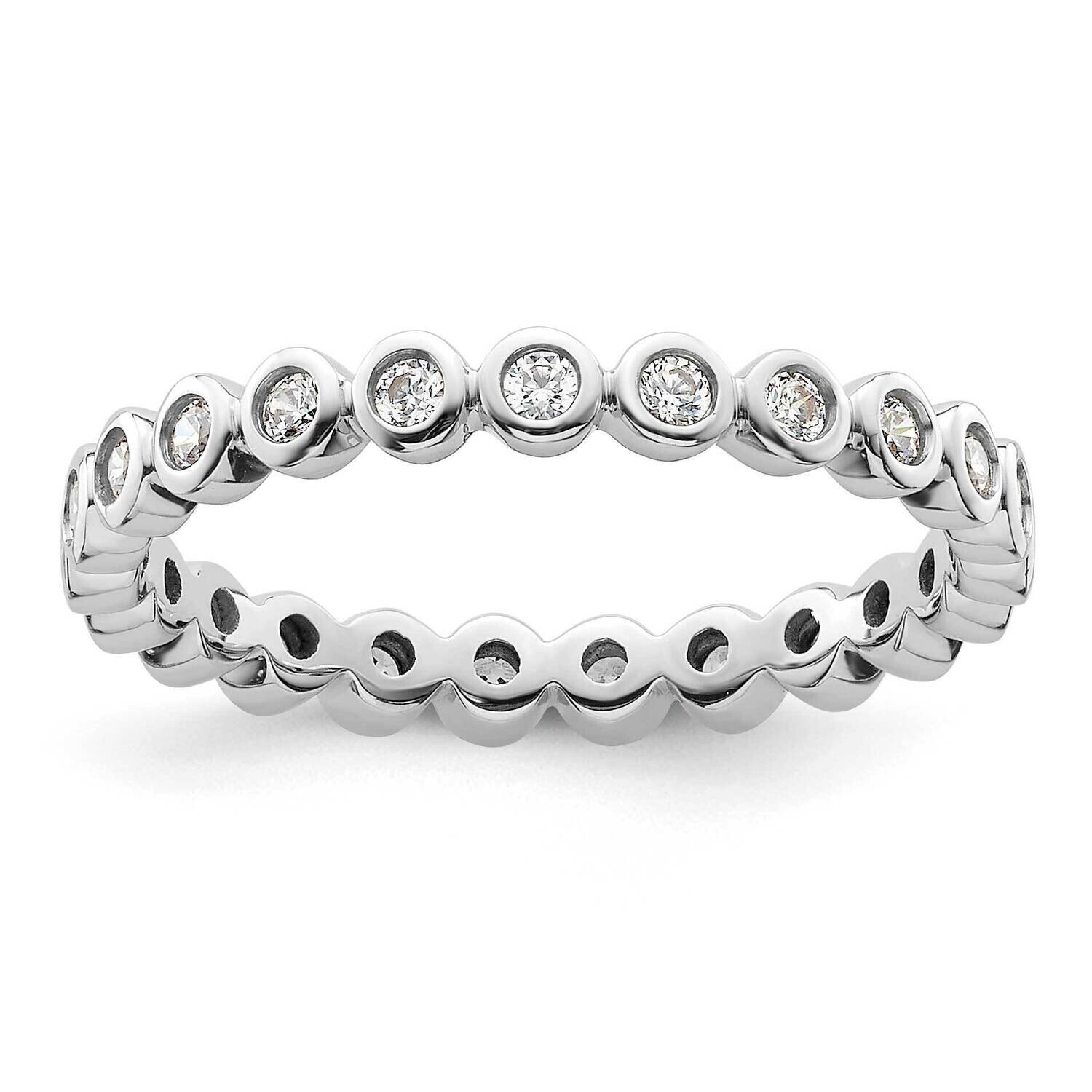 Polished Bezel-Set 1/2 Carat Diamond Complete Eternity Band 14k White Gold ET0011-050-9W4, MPN: ET0…