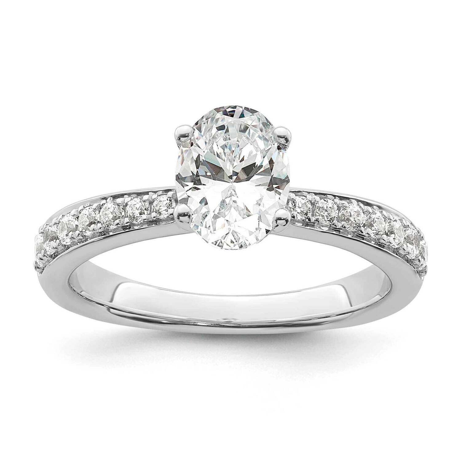 True Origin White Gold 1/4 Carat Diamond Vs/Si D E F Semi Mount Oval Engagement Ring RM8589-100-WAA