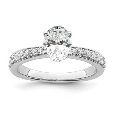 True Origin White Gold 1/4 Carat Diamond Vs/Si D E F Semi Mount Oval Engagement Ring RM8589-100-WAA…