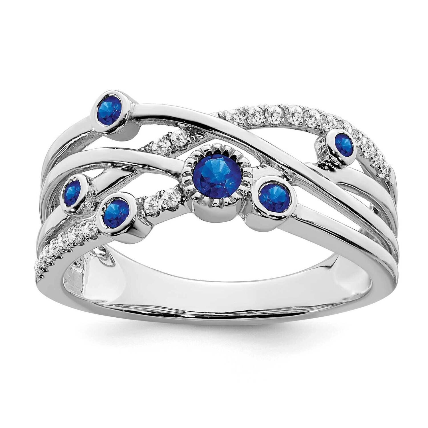 Sapphire Diamond Ring 14k White Gold RM7453-SA-11-WA, MPN: RM7453-SA-11-WA, 191101826849