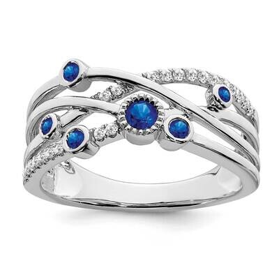 Sapphire Diamond Ring 14k White Gold RM7453-SA-11-WA, MPN: RM7453-SA-11-WA, 191101826849