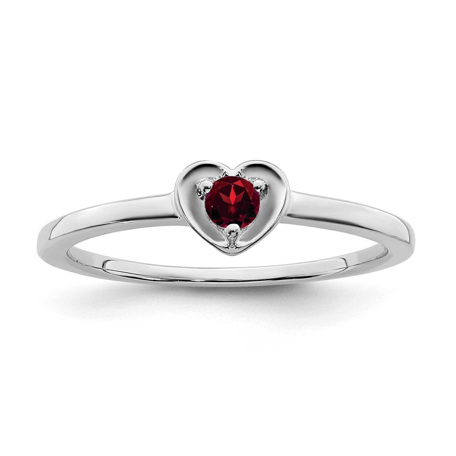Garnet Heart Ring 10k White Gold RM7397-GA-1W, MPN: RM7397-GA-1W, 191101663048