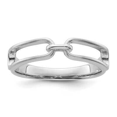 Polished Ring Sterling Silver Rhodium-Plated QR7519, MPN: QR7519,