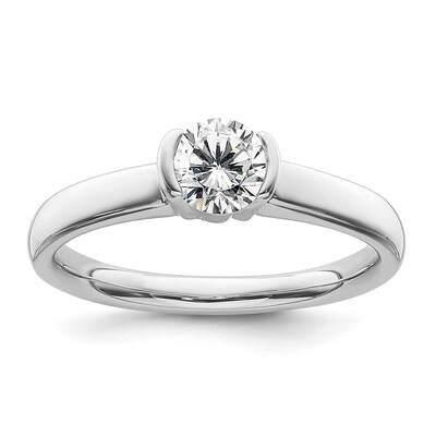 1/2 Carat 5.20 mm Half-Bezel Round Solitaire Engagement Ring Mounting 14k White Gold RM1953E-050-CW…