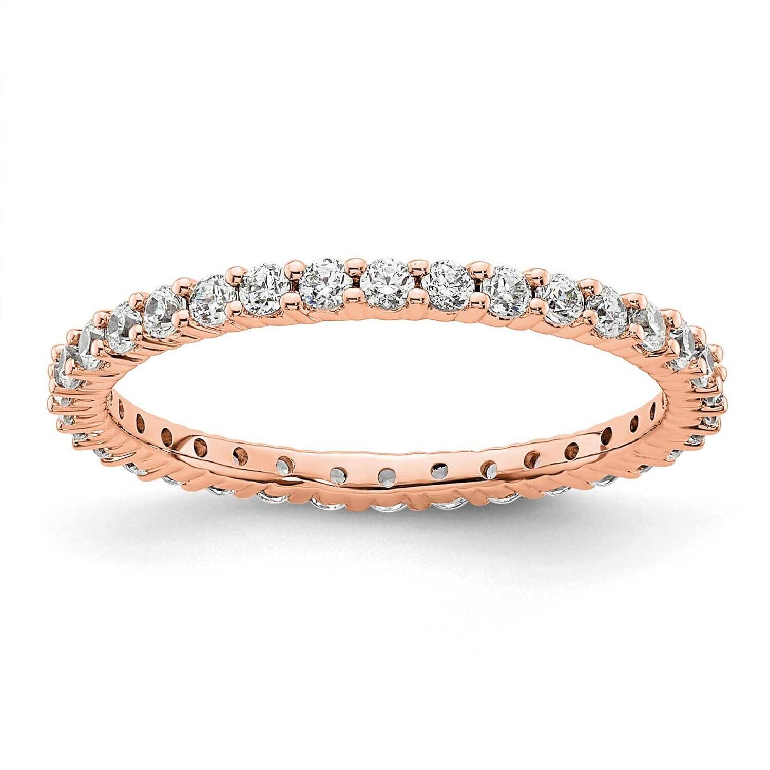 Polished Shared Prong 1/2 Carat Diamond Complete Eternity Band 14k Rose Gold ET0001-050-5R4, MPN: E…