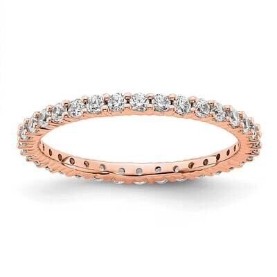 Polished Shared Prong 1/2 Carat Diamond Complete Eternity Band 14k Rose Gold ET0001-050-5R4, MPN: E…