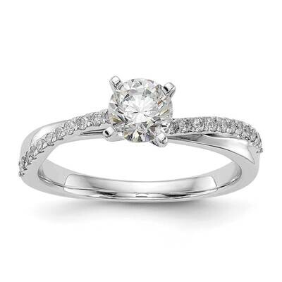 Diamond Semi-Mount By-Pass Peg Set Eng Ring 14k White Gold RM2449E-015-WAA, MPN: RM2449E-015-WAA,