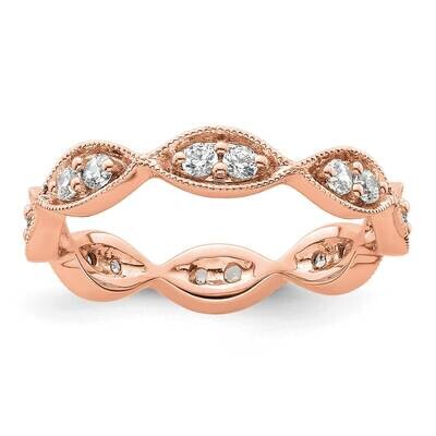 Polished Vintage Pave 1/2 Carat Diamond Complete Eternity Band 14k Rose Gold ET0013-050-6R4, MPN: E…