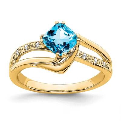 Blue Topaz Diamond Ring 14k Gold RM7116-BT-004-YA, MPN: RM7116-BT-004-YA, 191101816161