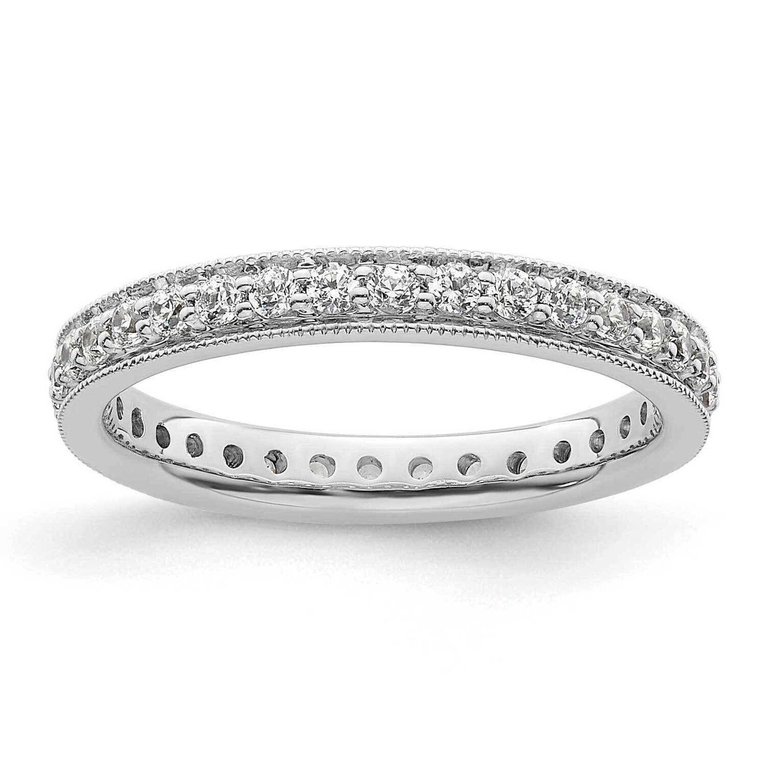 Polished Vintage 1/2 Carat Diamond Complete Eternity Band 14k White Gold ET0002-050-5W4, MPN: ET000…