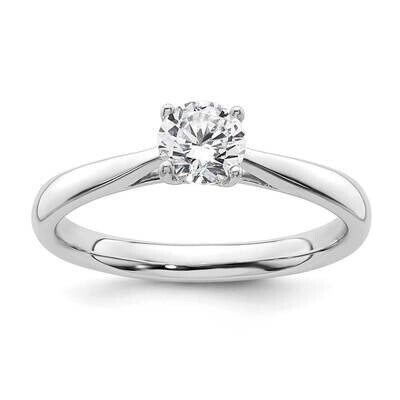 1/2 Carat 5.20 mm 4-Prong Heart Round Solitaire Engagement Ring Mounting 14k White Gold RM1937E-050…
