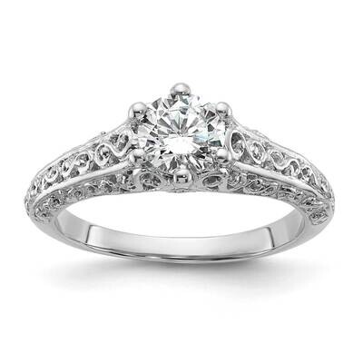 3/4 Carat 5.80 mm 6-Prong Vintage Round Solitaire Engagement Ring Mounting 14k White Gold RM1947E-0…