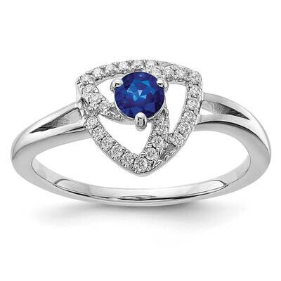 Diamond Blue Sapphire Triangle Ring 14k White Gold RM6898-SA-010-WA, MPN: RM6898-SA-010-WA, 8867745…