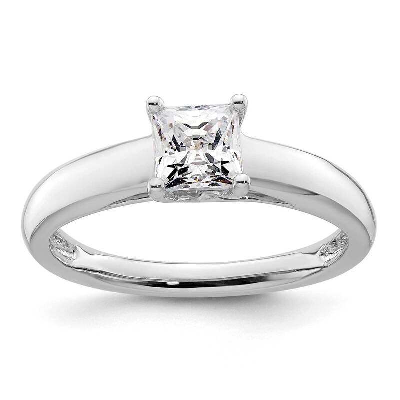 1/2 Carat 4.50mm 4-Prong Square Princess Solitaire Engagement Ring Mounting 14k White Gold RM1958E-…