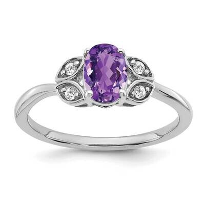 Amethyst Diamond Ring 14k White Gold RM5760-AM-006-WA, MPN: RM5760-AM-006-WA, 886774535760