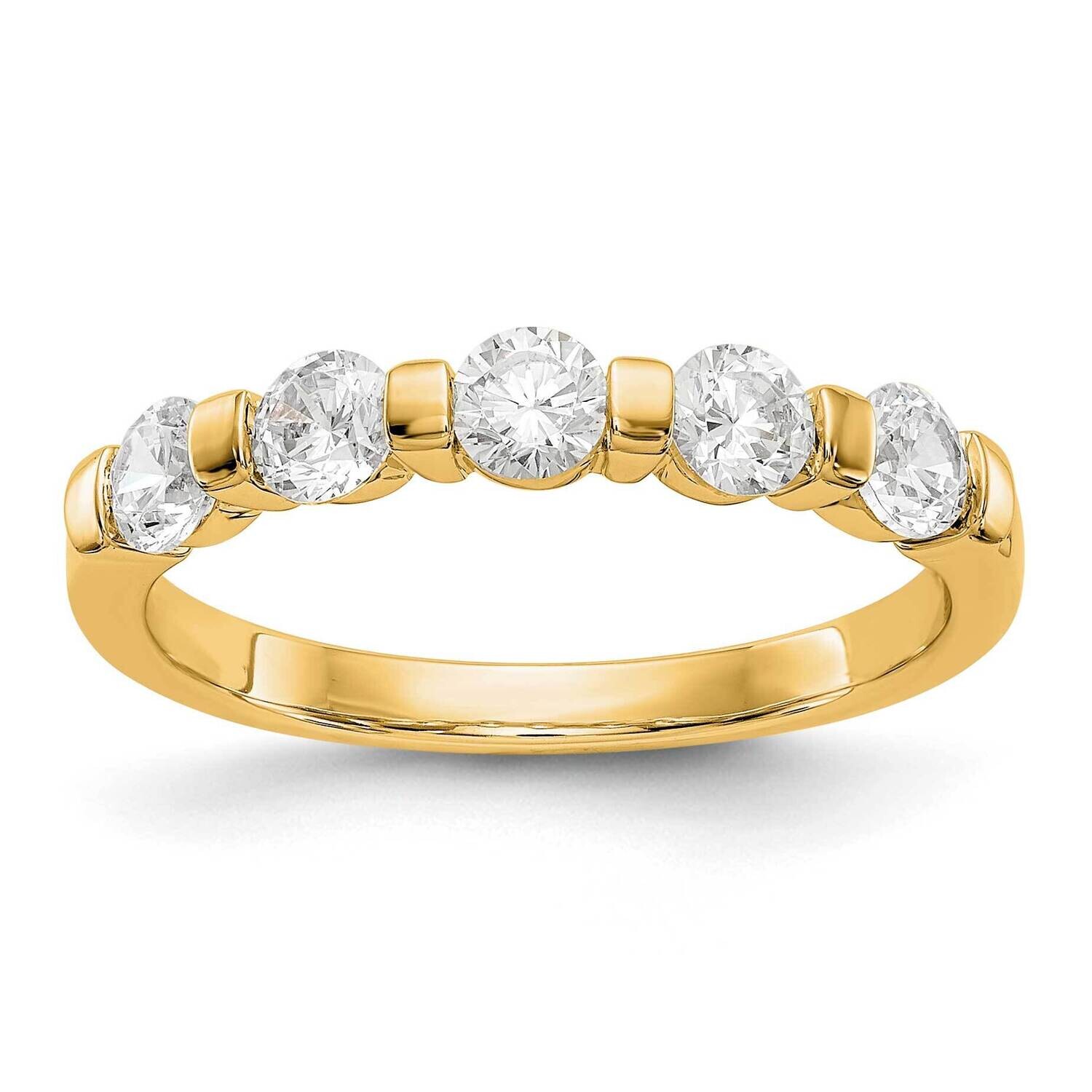 5-Stone Diamond Band Ring Mounting 14k Gold RM3285B-075-YAA