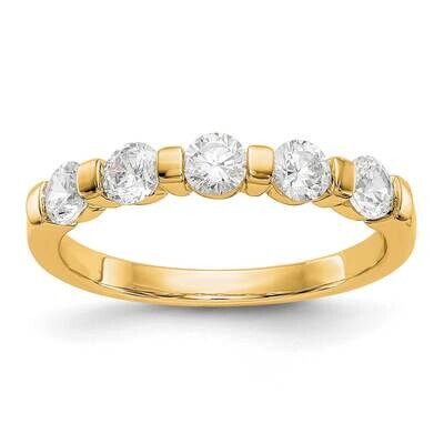 5-Stone Diamond Band Ring Mounting 14k Gold RM3285B-075-YAA, MPN: RM3285B-075-YAA,