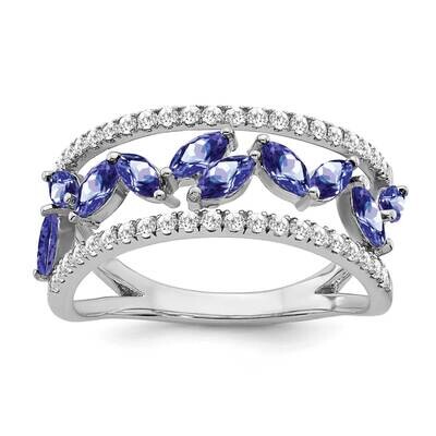 Marquise Tanzanite Diamond Ring 14k White Gold RM7241-TZ-033-WA, MPN: RM7241-TZ-033-WA, 191101826153