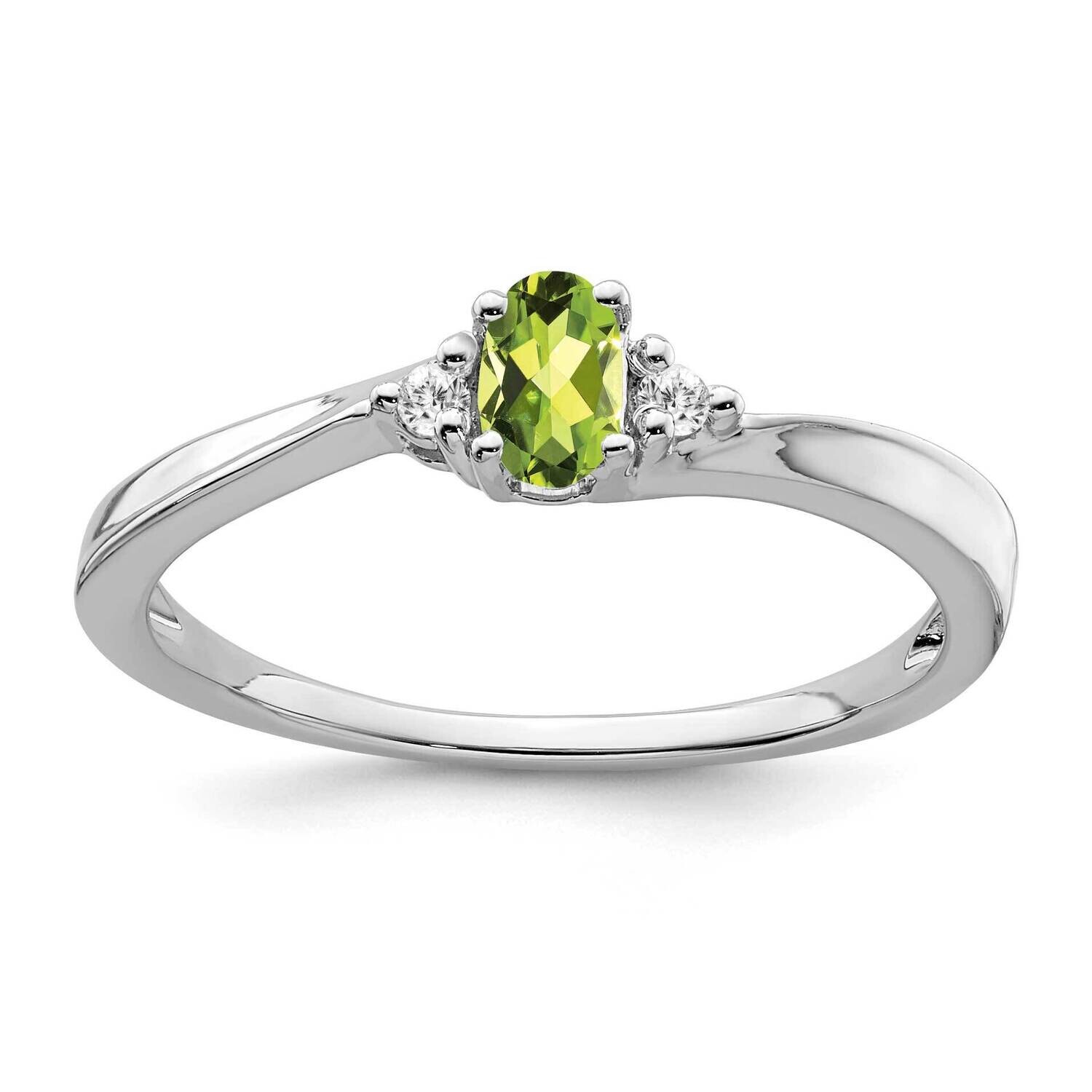 Peridot Diamond Ring 14k White Gold RM7405-PE-004-WA, MPN: RM7405-PE-004-WA,