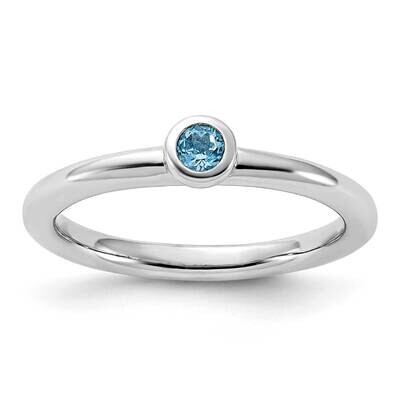 Stackable Expressions Rhodium-Plated Light Swiss Blue Topaz Ring Sterling Silver QSK2191, MPN: QSK2…