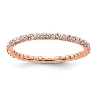 Polished Size 8 U-Shared Prong 1/2 Carat Diamond Complete Eternity Band 14k Rose Gold ET0005-050-8R…