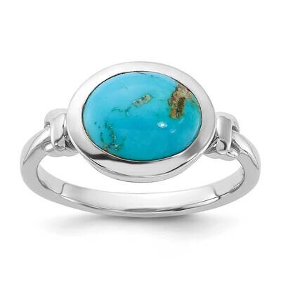 Turquoise Ring Sterling Silver Rhodium-Plated QR7590, MPN: QR7590,