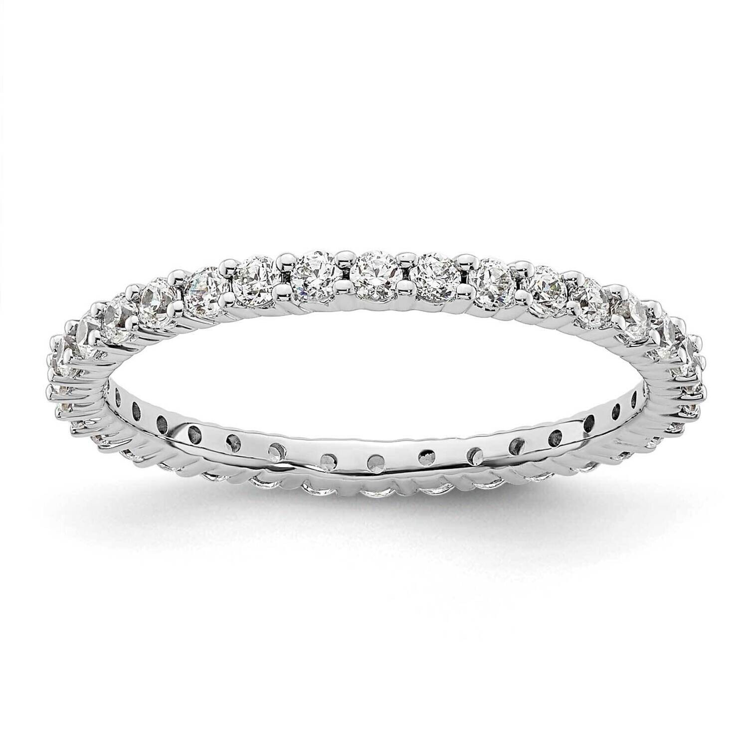 Polished Shared Prong 1/2 Carat Diamond Complete Eternity Band 14k White Gold ET0001-050-5W4, MPN: …