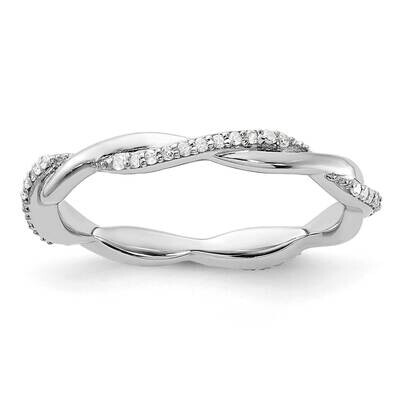 Stackable Expressions Polished Diamond Ring Sterling Silver QSK633, MPN: QSK633, 886774077444