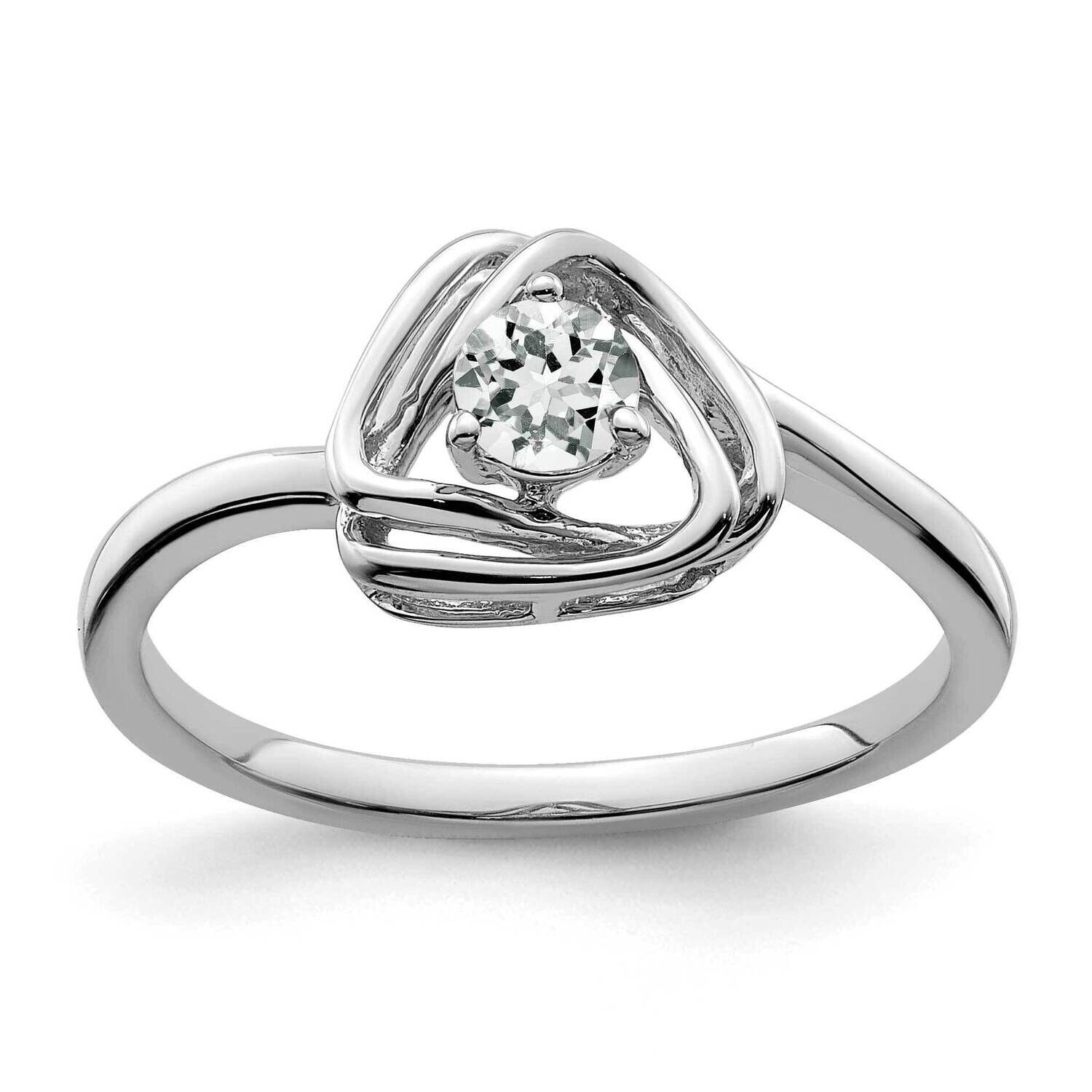 White Topaz Triangle Ring 14k White Gold RM7395-WT-W, MPN: RM7395-WT-W,