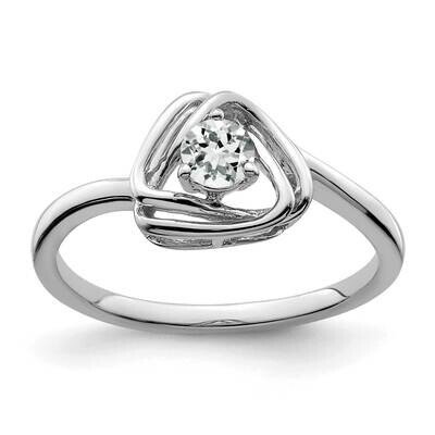White Topaz Triangle Ring 14k White Gold RM7395-WT-W, MPN: RM7395-WT-W,