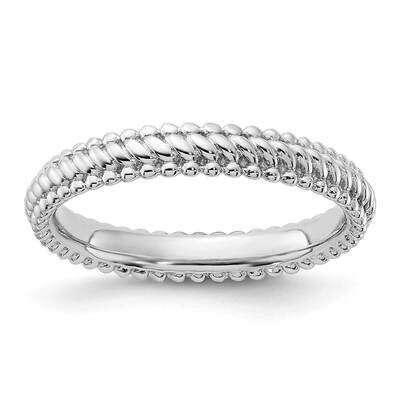 Stackable Expressions Rhodium Ring Sterling Silver QSK1139, MPN: QSK1139,