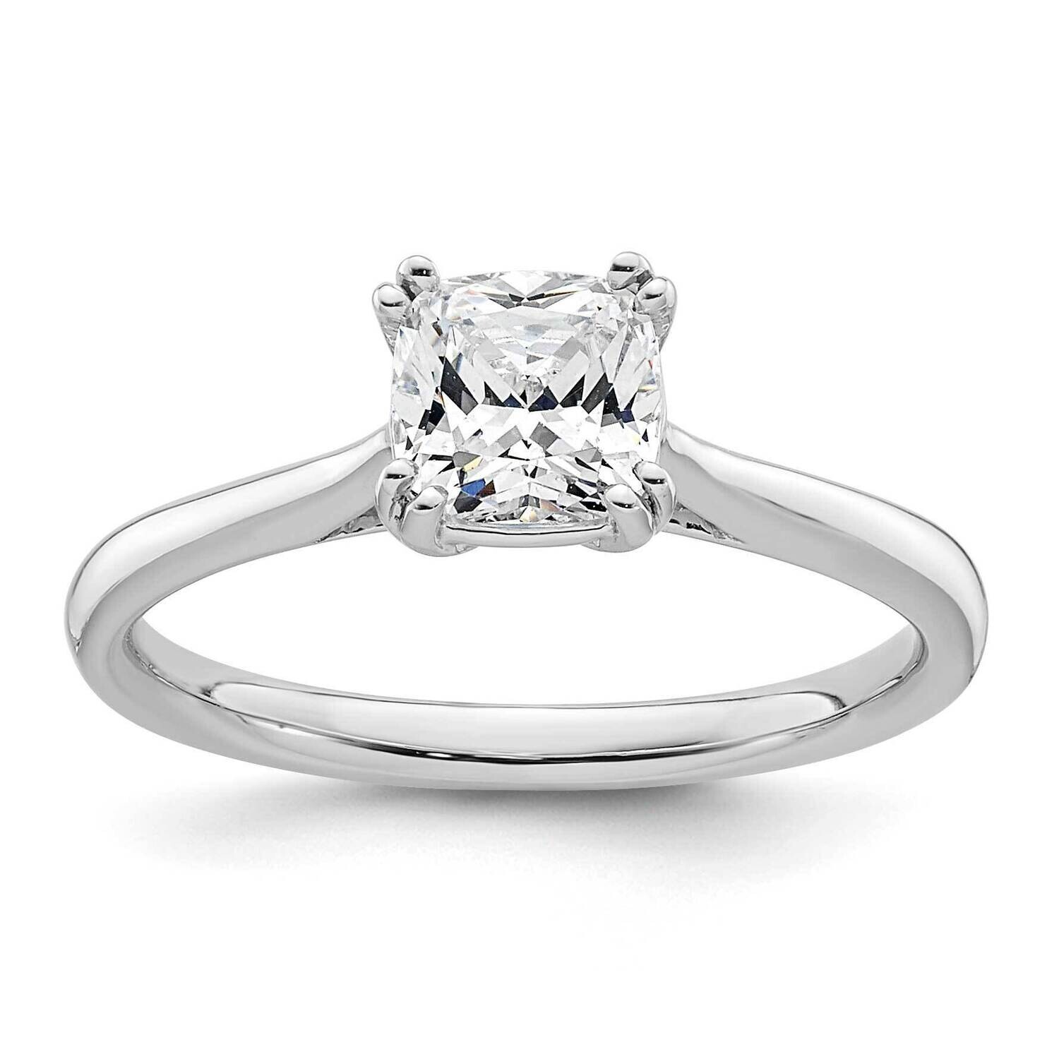 1.25 Carat 6.50mm 4-Prong Cushion-Cut Solitaire Engagement Ring Mounting 14k White Gold RM1963E-125-CWAA