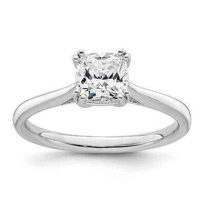 1.25 Carat 6.50mm 4-Prong Cushion-Cut Solitaire Engagement Ring Mounting 14k White Gold RM1963E-125…