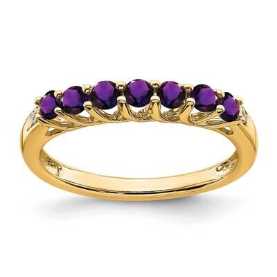 Amethyst Diamond 7-Stone Ring 10k Gold RM7411-AM-001-1YA, MPN: RM7411-AM-001-1YA, 191101662867