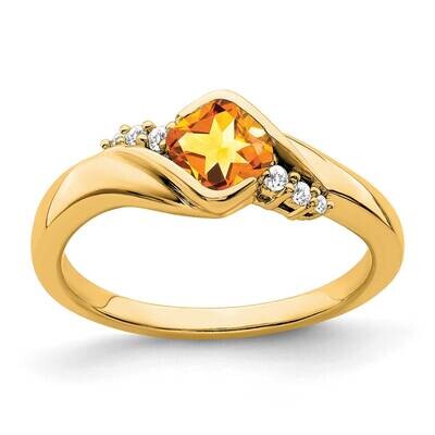 Citrine Diamond Ring 14k Gold RM7156-CI-006-YA, MPN: RM7156-CI-006-YA, 191101818806