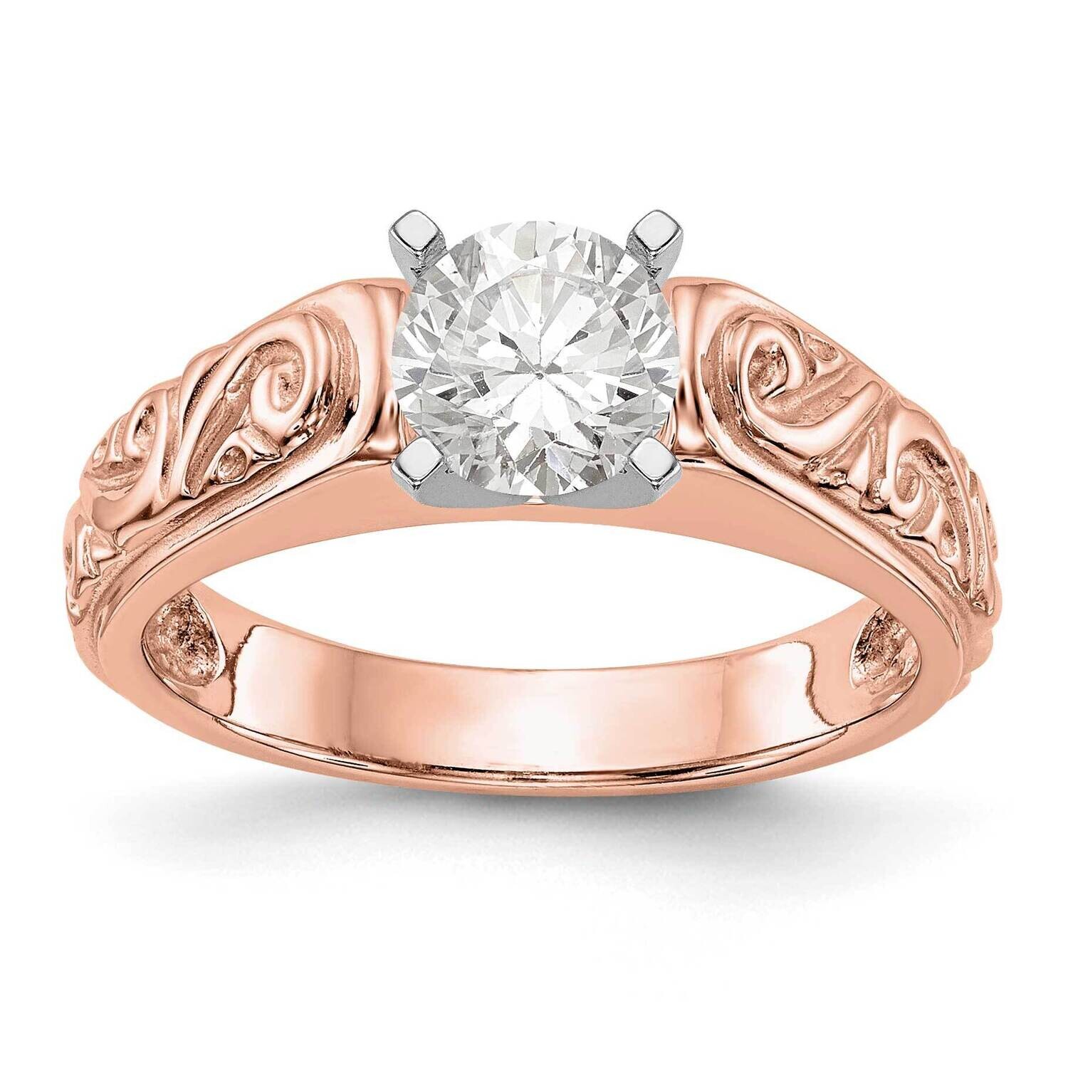 Peg Set Solitaire Engagement Ring Mounting 14k Rose Gold RM1994E-R, MPN: RM1994E-R,