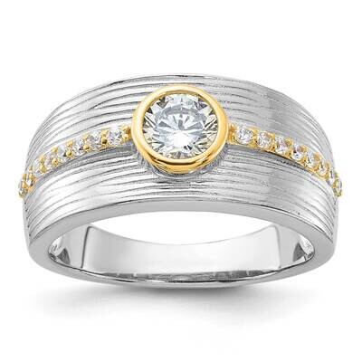 Rhodium/Gold-Tone CZ Ring Sterling Silver QR7568, MPN: QR7568,