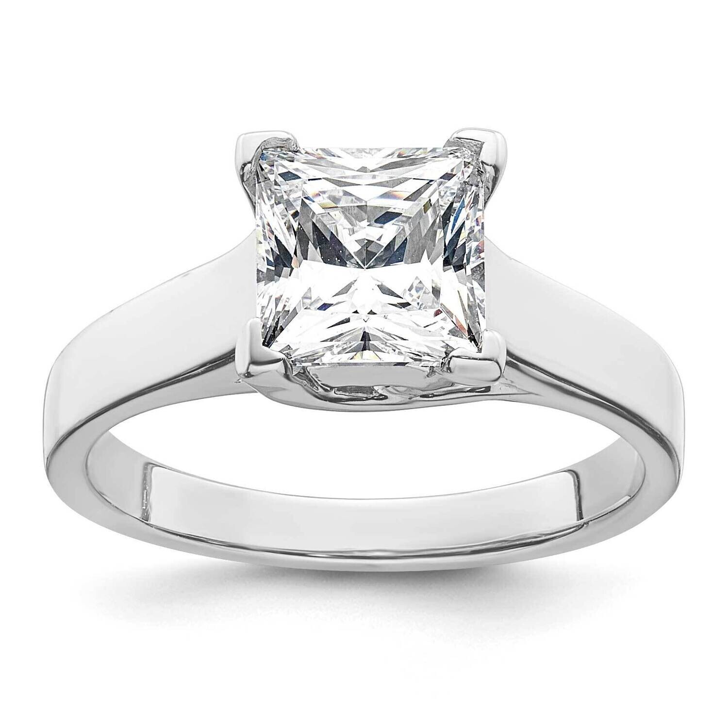 1.5 Carat 6.40mm V-End Square Princess Solitaire Engagement Ring Mounting 14k White Gold RM1959E-150-CWAA