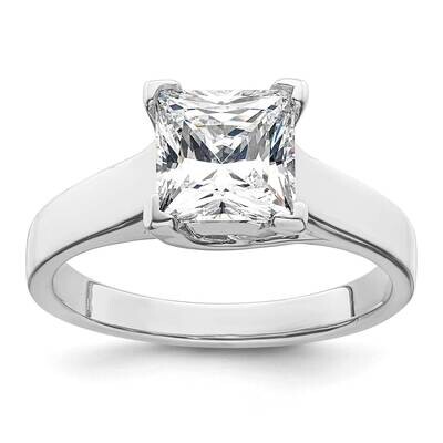 1.5 Carat 6.40mm V-End Square Princess Solitaire Engagement Ring Mounting 14k White Gold RM1959E-15…