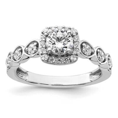Diamond Halo Complete Engagement Ring 14k White Gold RM9436E-050-WAA, MPN: RM9436E-050-WAA, 8839573…