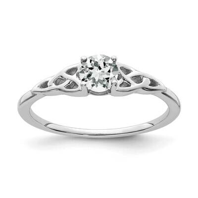 White Topaz Celtic Knot Ring 14k White Gold RM7396-WT-W, MPN: RM7396-WT-W,