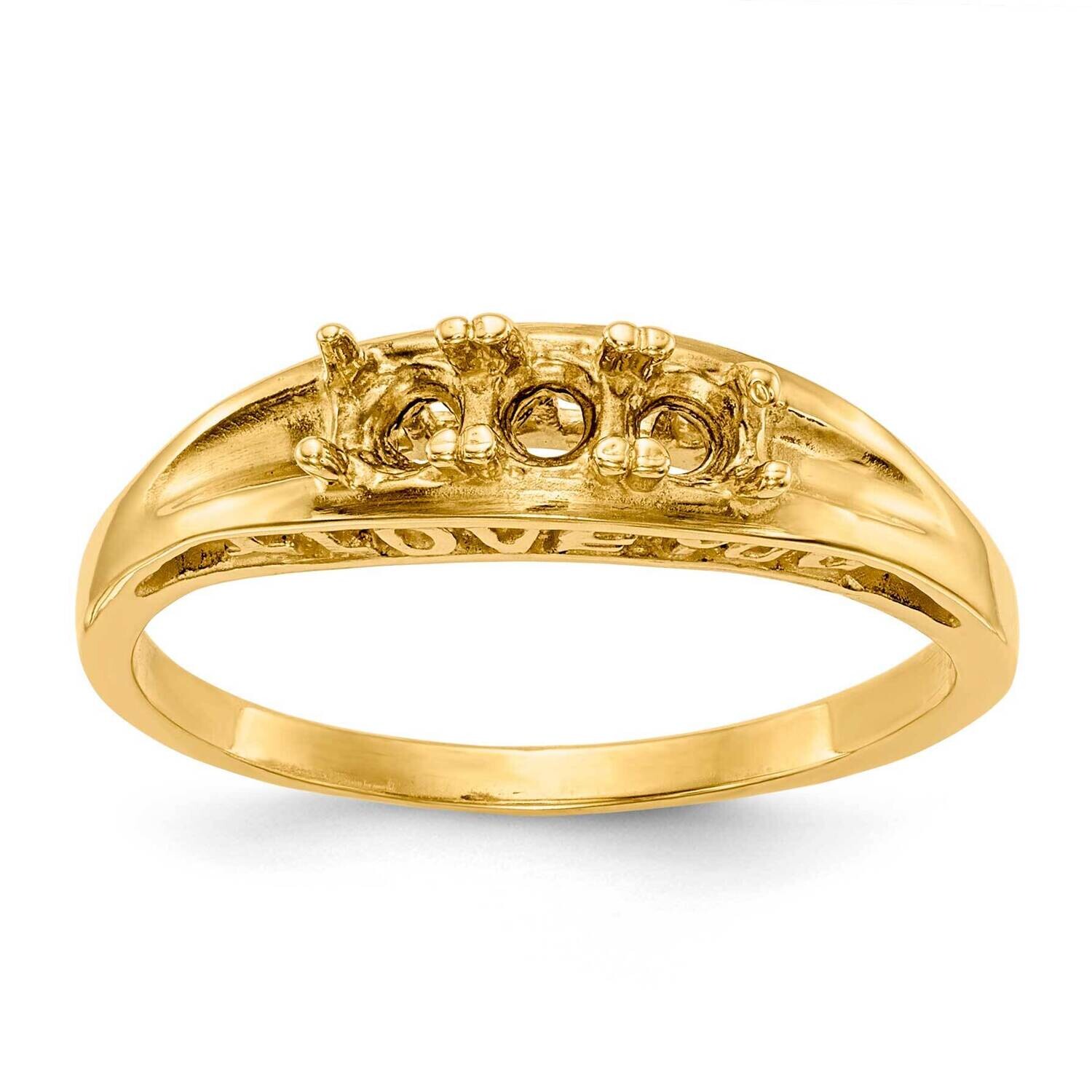 3-Stone Mothers Ring Mounting 14k Polished Gold XMR22-3