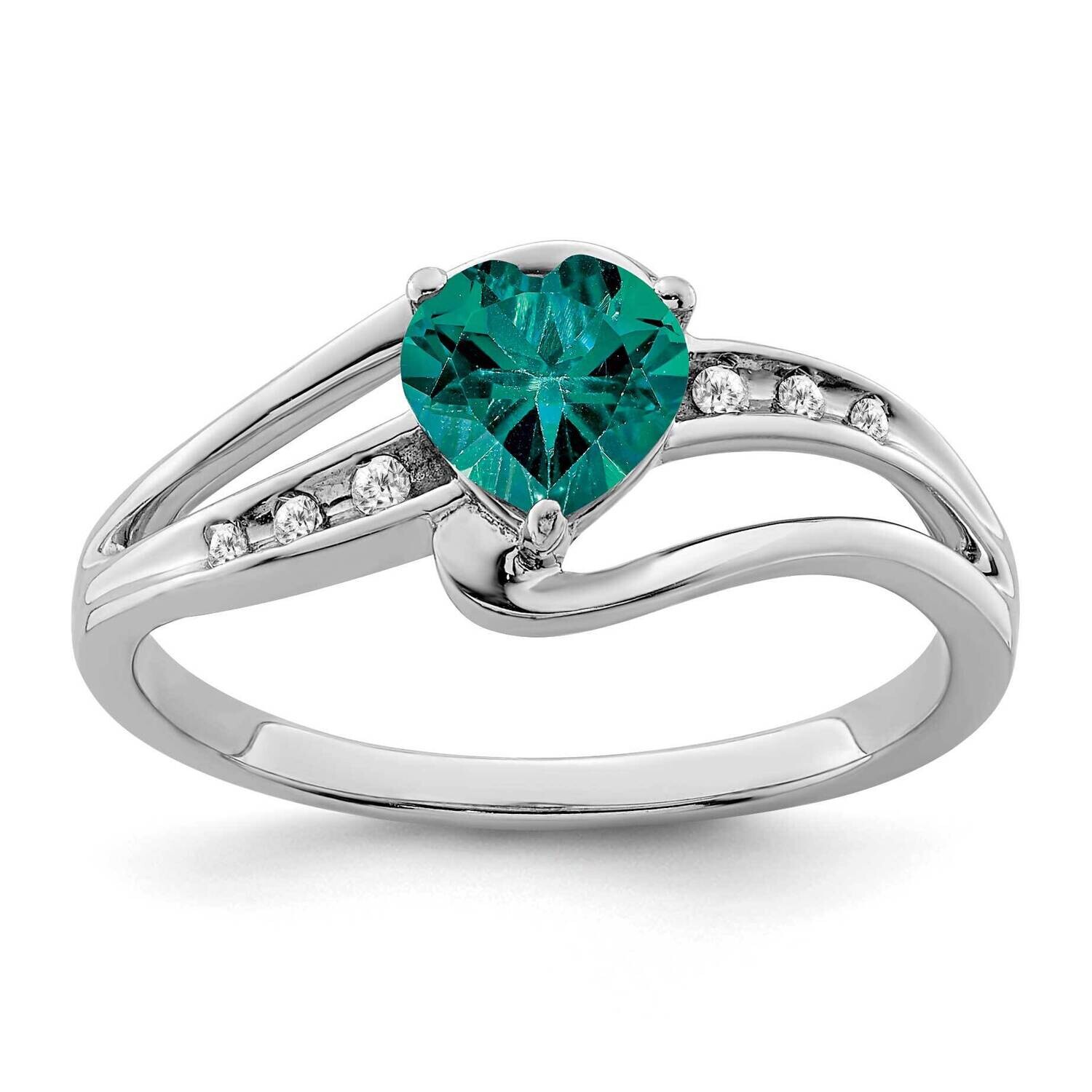 Created Alexandrite Diamond Ring Sterling Silver Rhodium-Plated RM7401-CA-004-SSA, MPN: RM7401-CA-0…