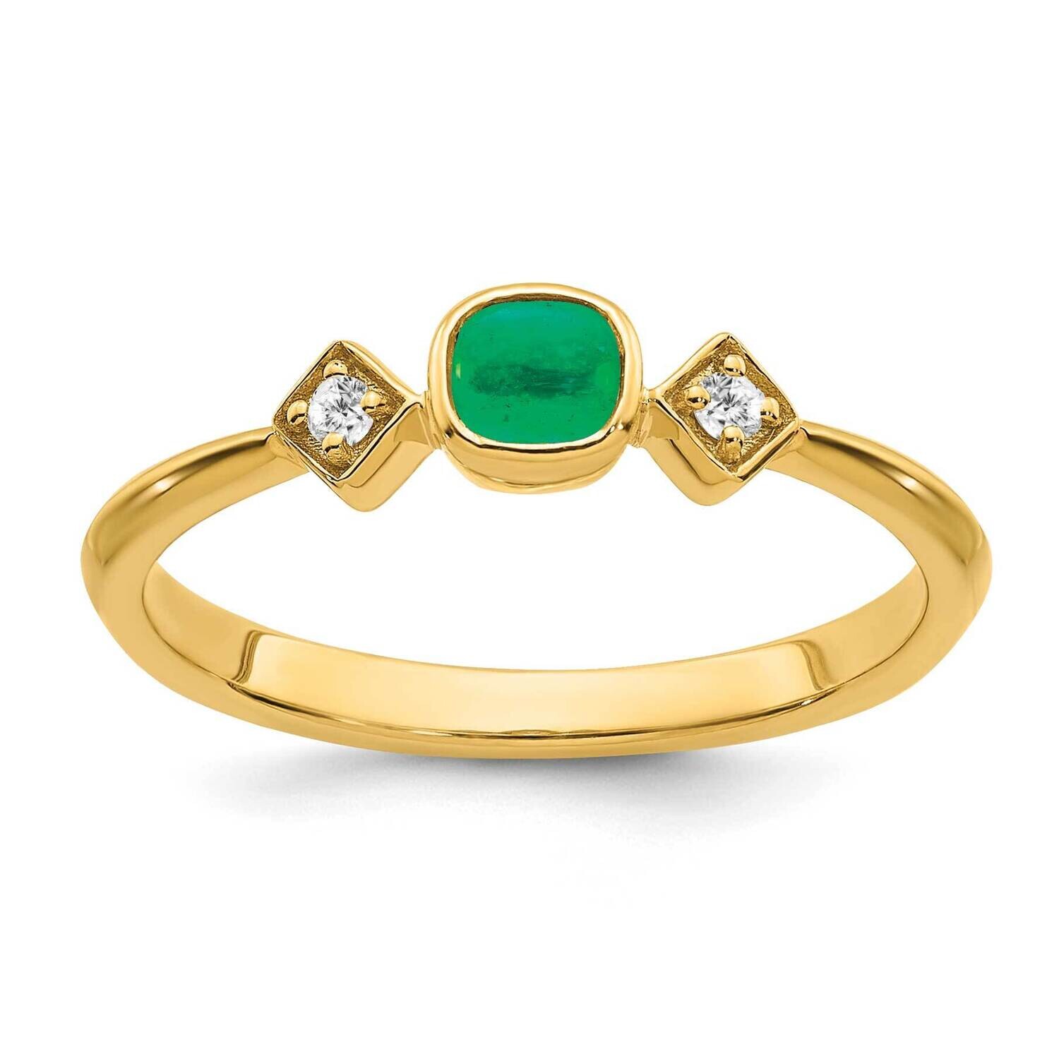 Emerald Diamond Ring 14k Gold RM7233-EM-004-YA, MPN: RM7233-EM-004-YA, 191101825019