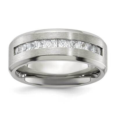 Chisel Brushed Polished CZ 8mm Band Titanium TB491 by Men&#39;s Jewelry and Accessories, MPN: TB491, 88…