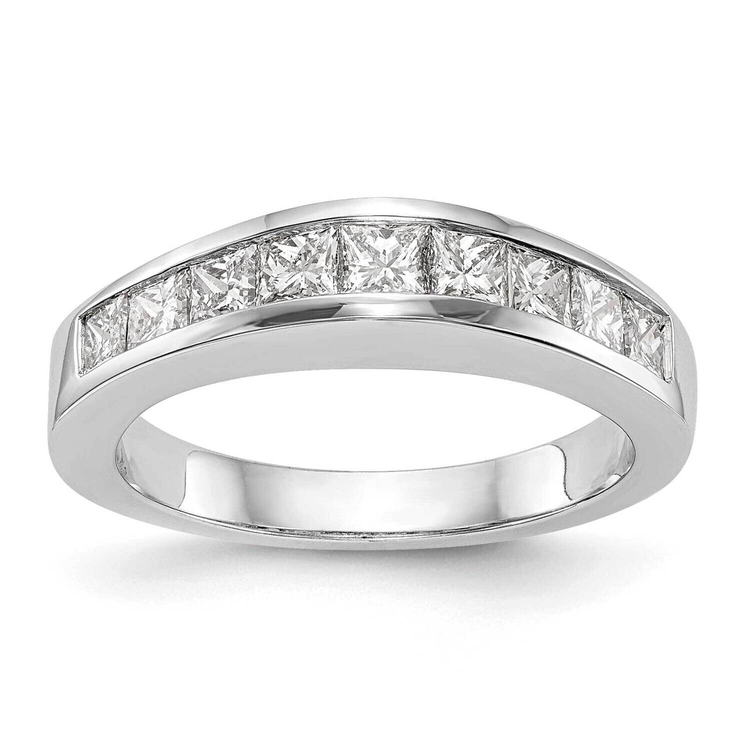 Princess Channel Wedding Band Ring Mounting 14k White Gold RM2676B-100-CWAA