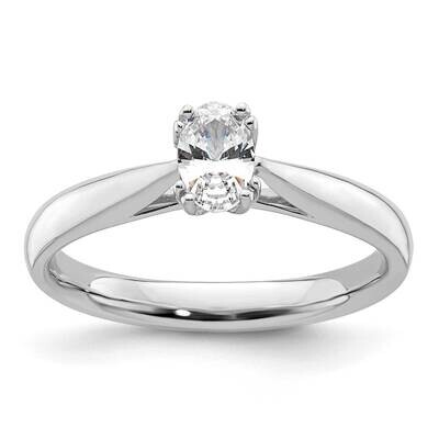 1/2 Carat 6X4mm 4-Prong Oval Solitaire Engagement Ring Mounting 14k White Gold RM1965E-050-CWAA, MP…