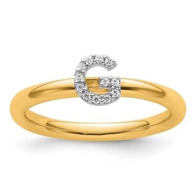 Stackable Diamond Initial G Ring 14k Gold SK2112GY, MPN: SK2112GY,